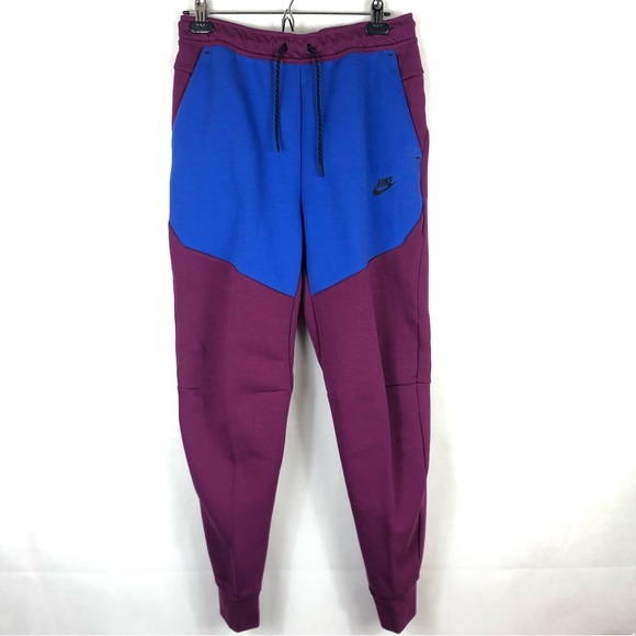 Nike Men's Sportswear Tech Fleece Joggers Sangria/Game Royal - Picture 1 of 8